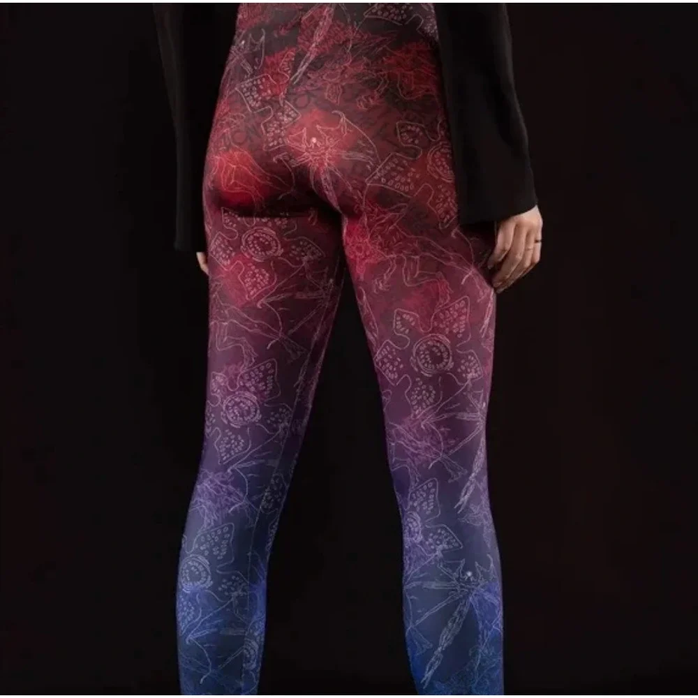 BLACKMILK Stranger Things Demogorgon Hunters Graffiti Leggings Ombre {G47} - Picture 3 of 6